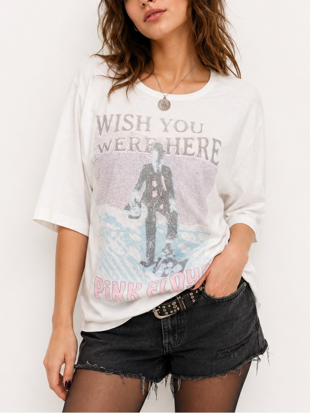 Recycled Karma Pink Floyd Wish You Were Here Graphic Tee Retro Style Band Tee